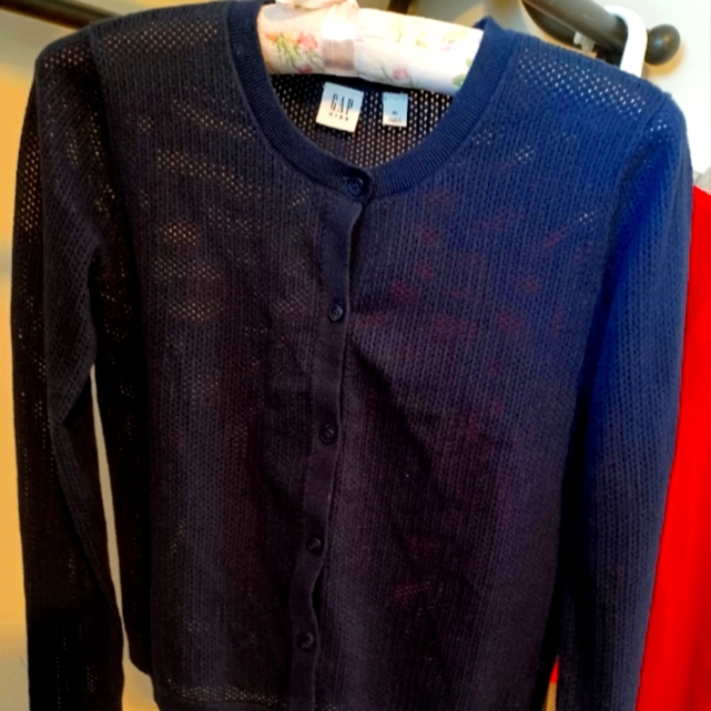 Gap Kids button-up Navy blue cardigan. Size XL.